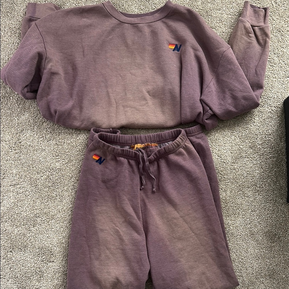 Aviatior Nation Purple Sweatshirt and pant Set